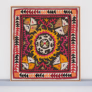 Framed vintage suzani, multicolour