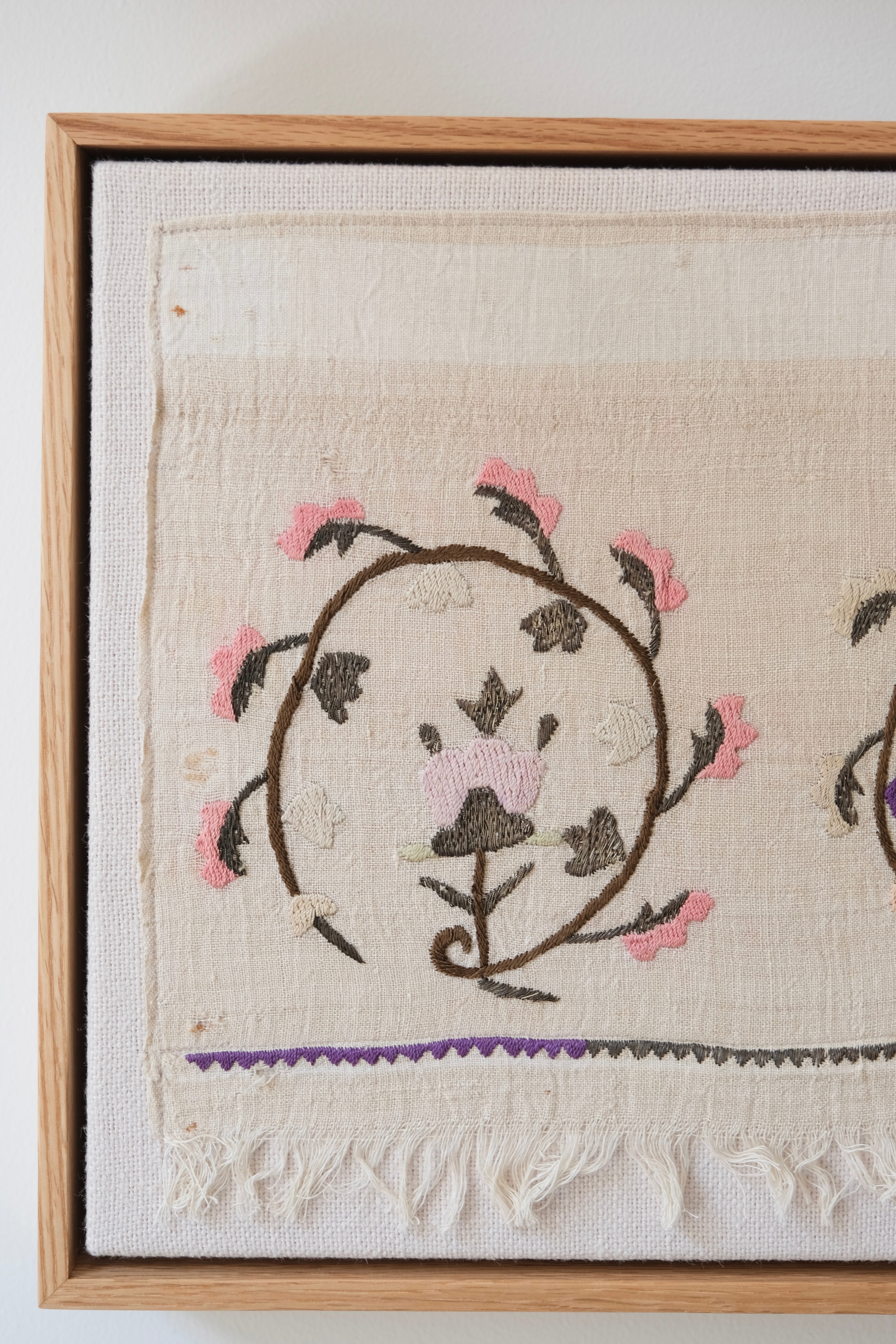 Pair of framed Ottoman embroideries
