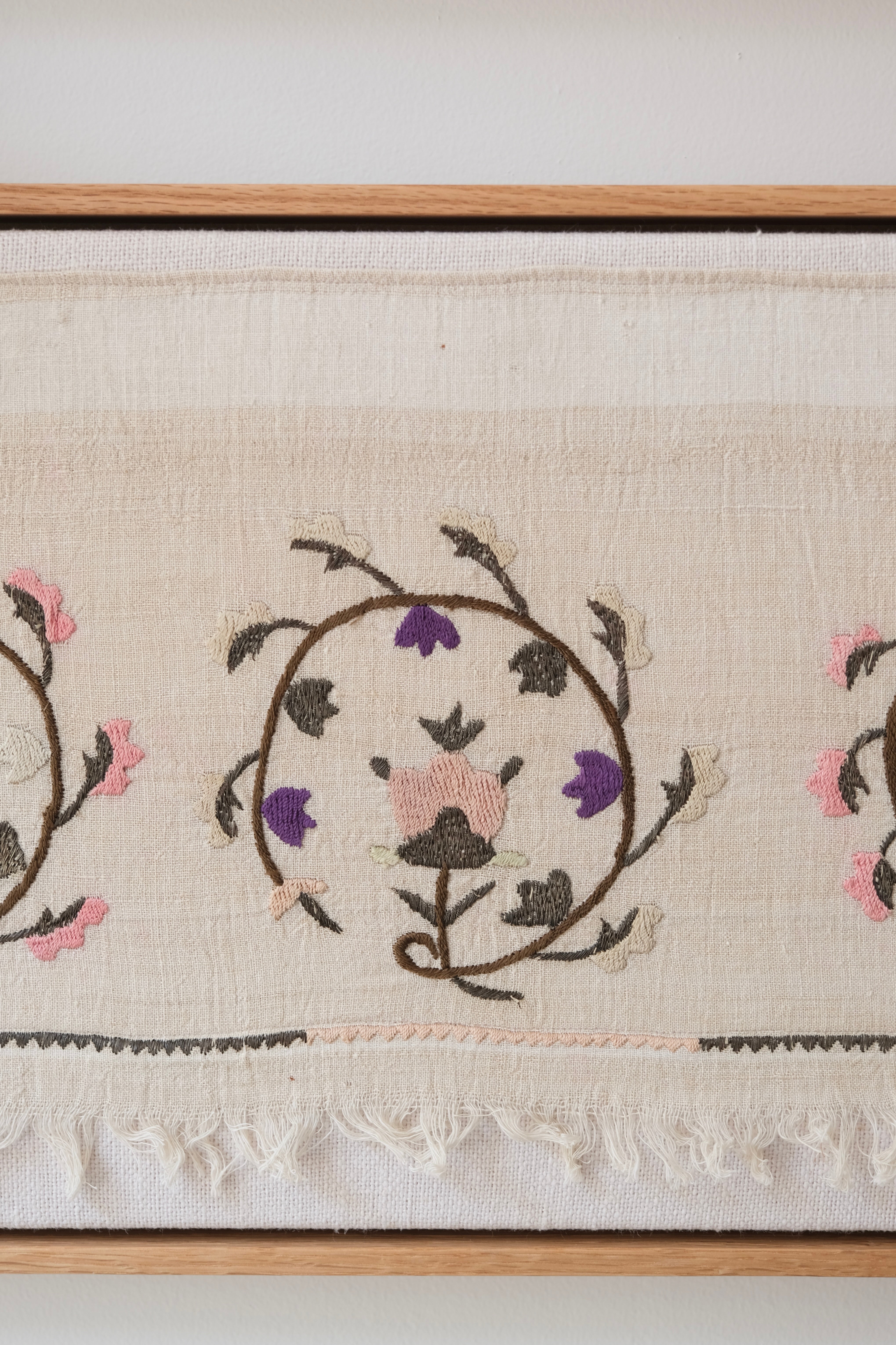 Pair of framed Ottoman embroideries