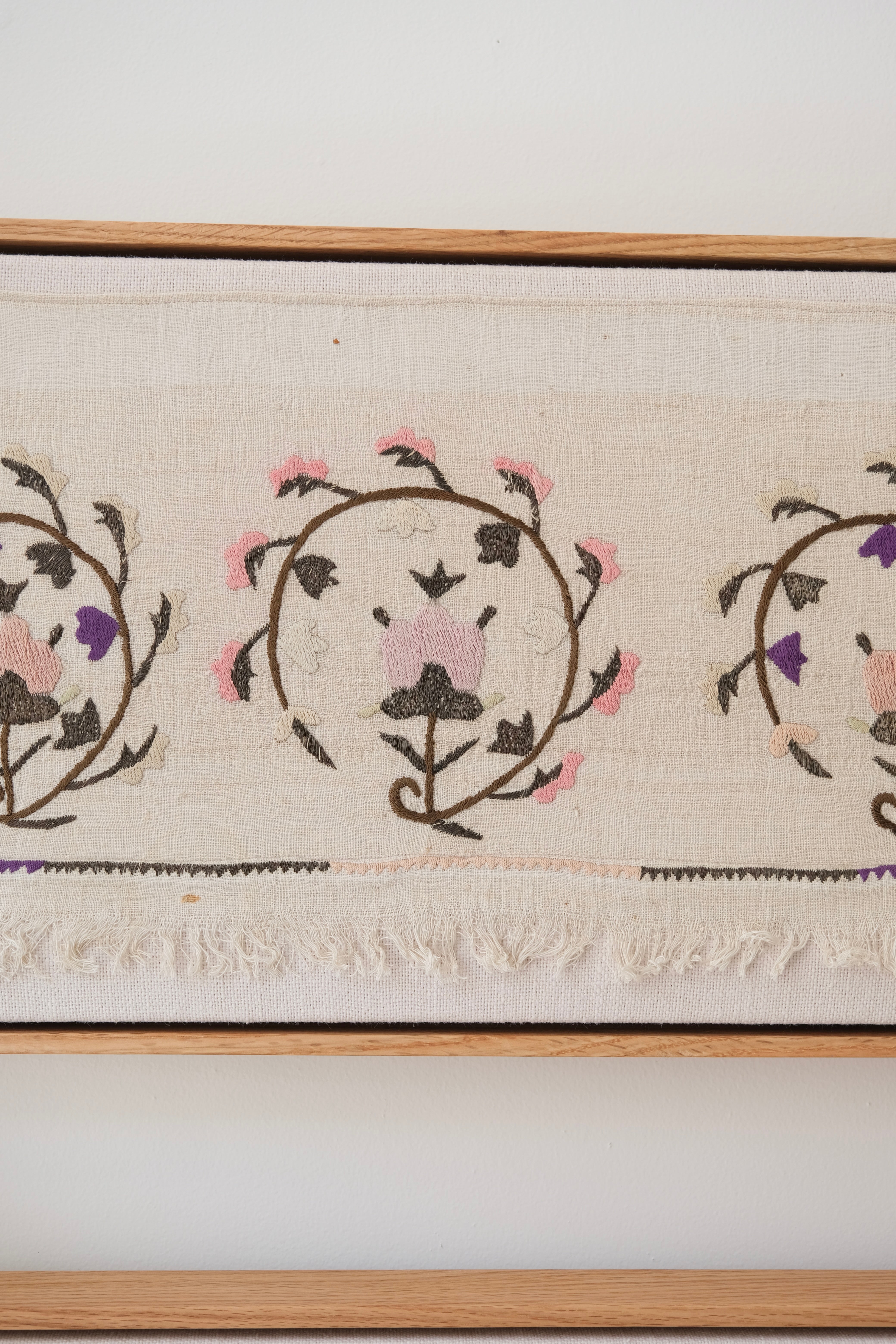 Pair of framed Ottoman embroideries
