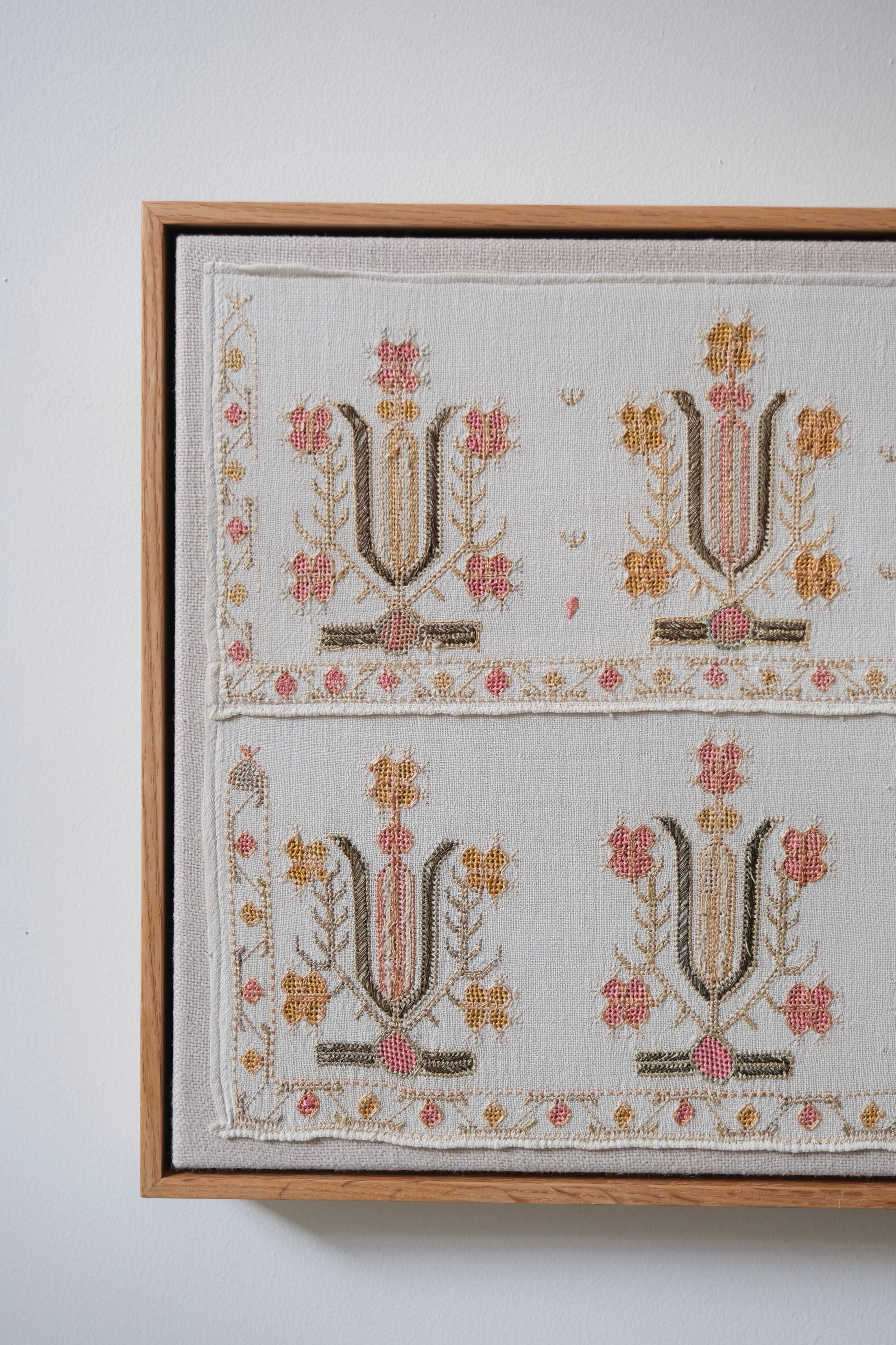 Framed Ottoman embroidery