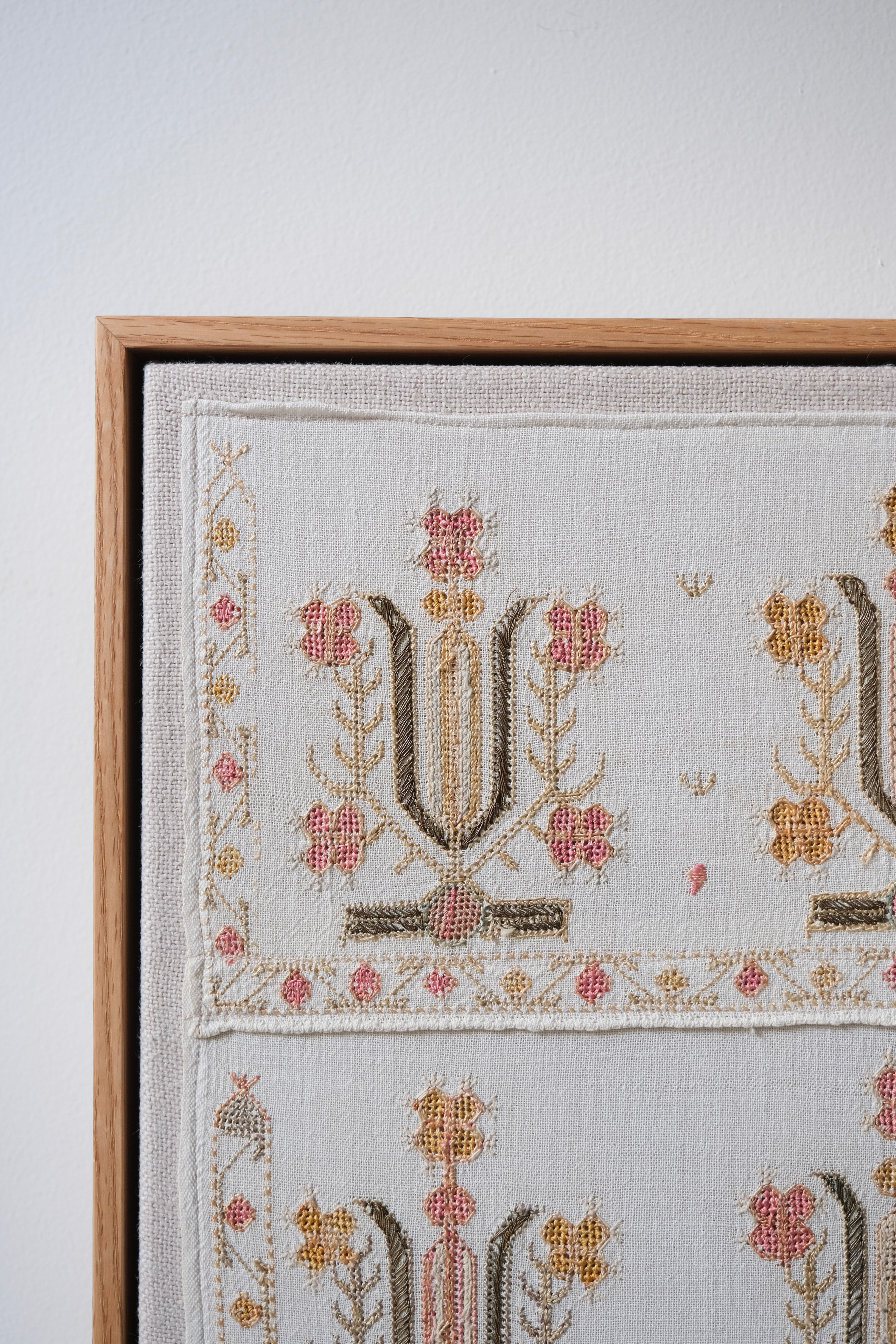 Framed Ottoman embroidery