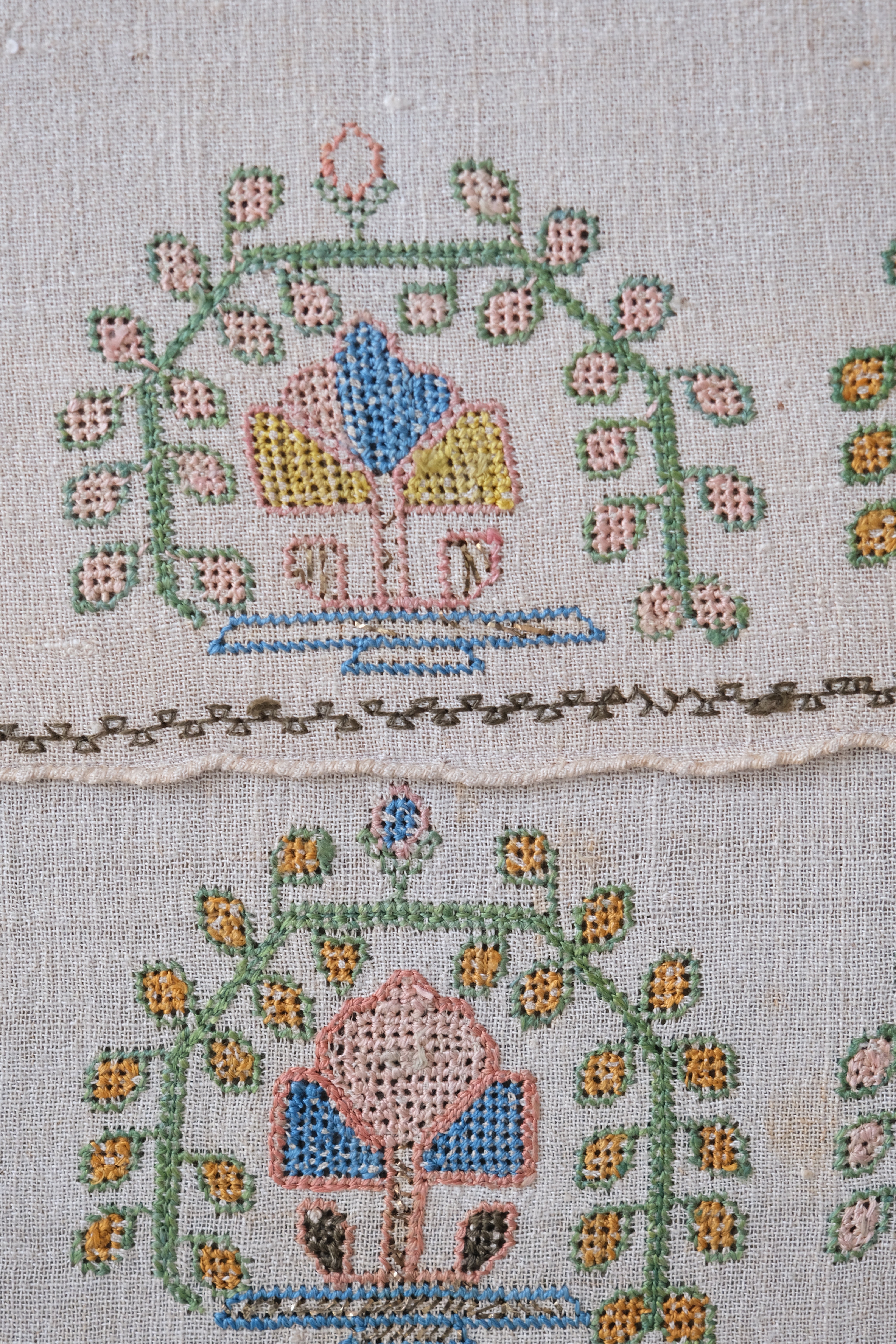Framed Ottoman embroidery