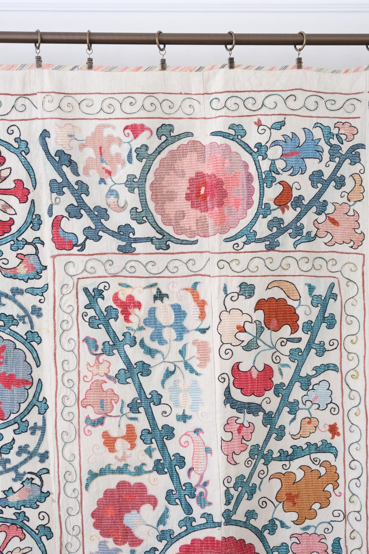 Antique suzani wall hanging, multicolour