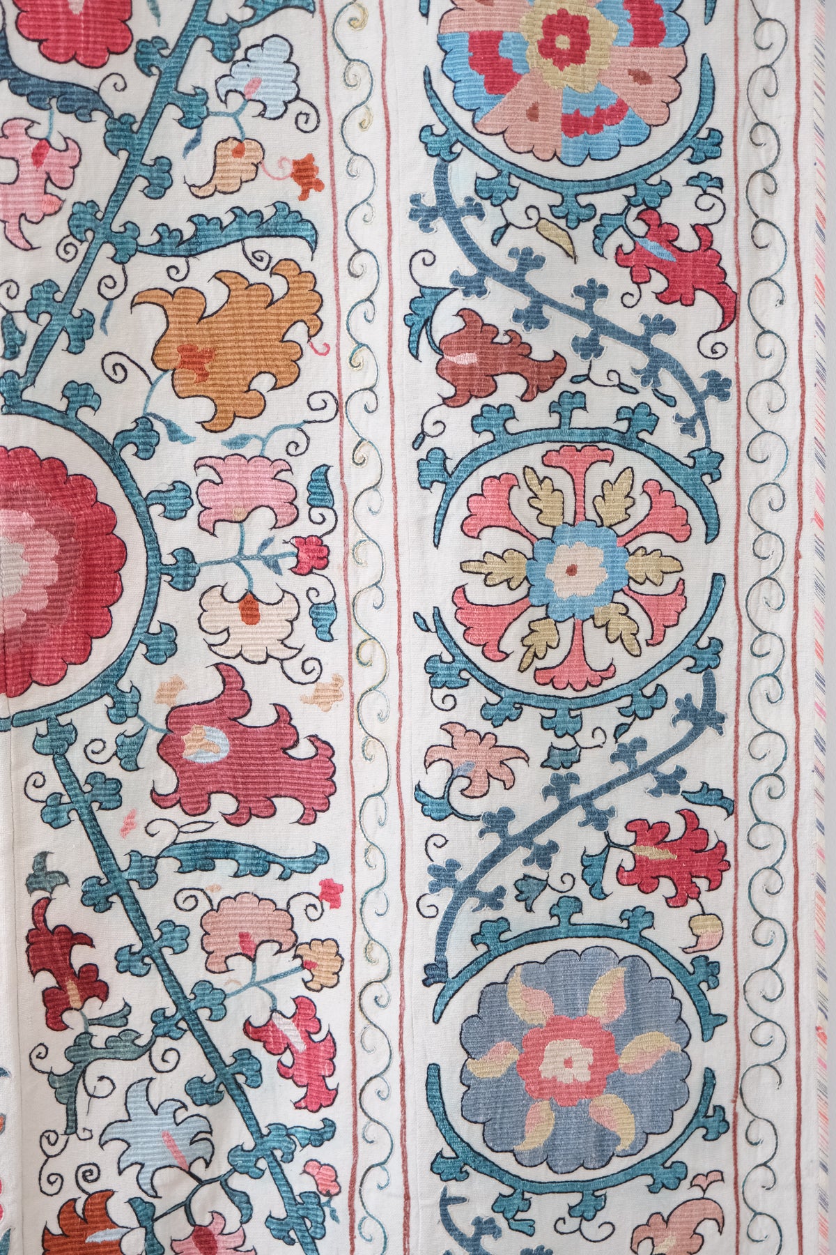 Antique suzani wall hanging, multicolour