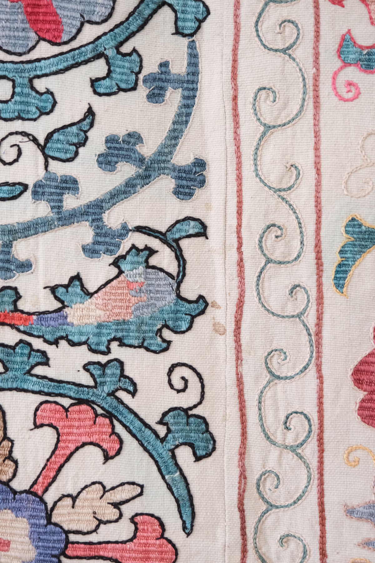 Antique suzani wall hanging, multicolour
