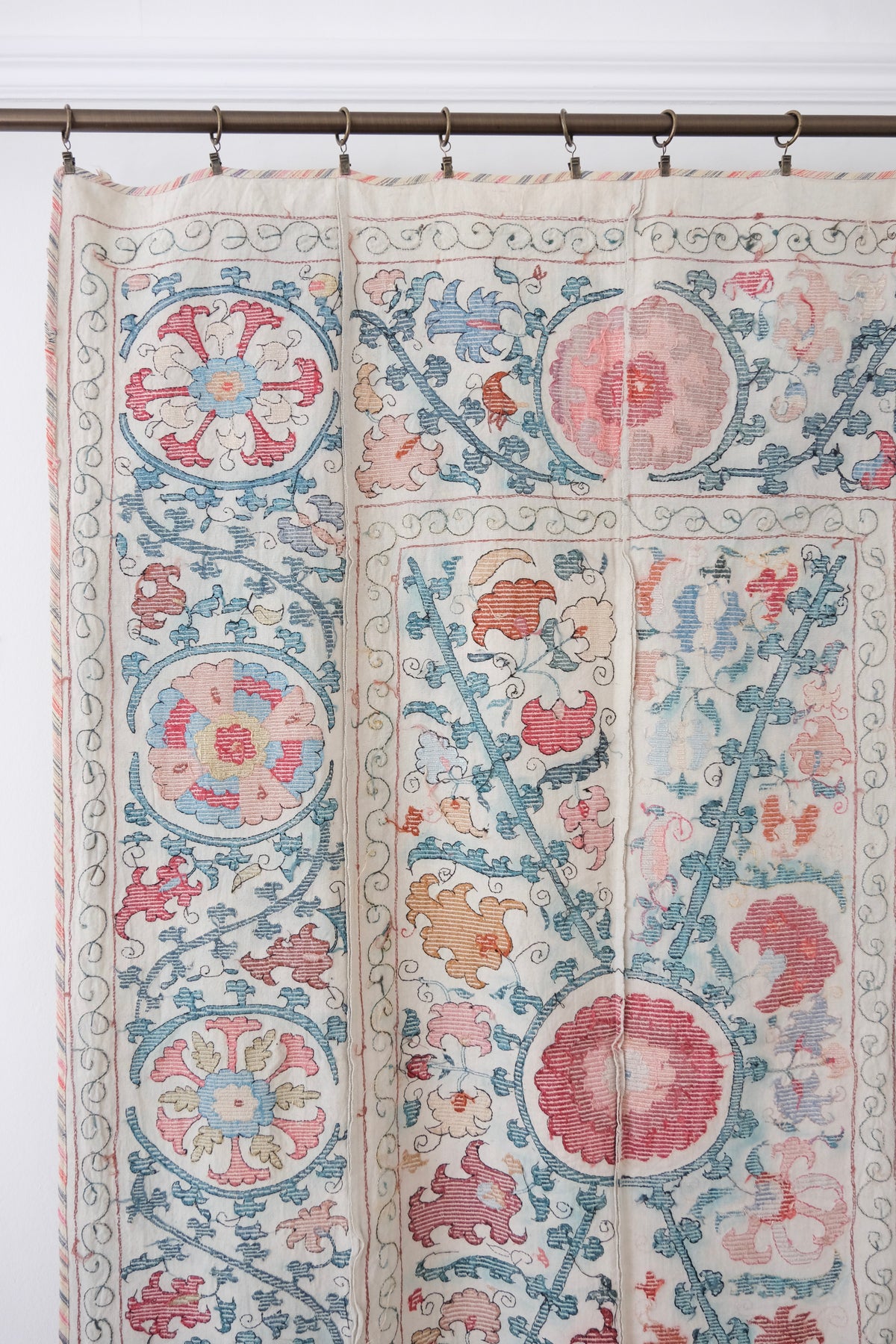 Antique suzani wall hanging, multicolour